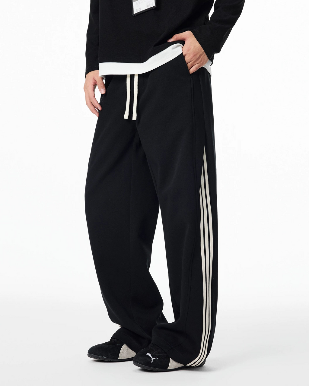 スリーストライプカジュアルスウェットパンツ