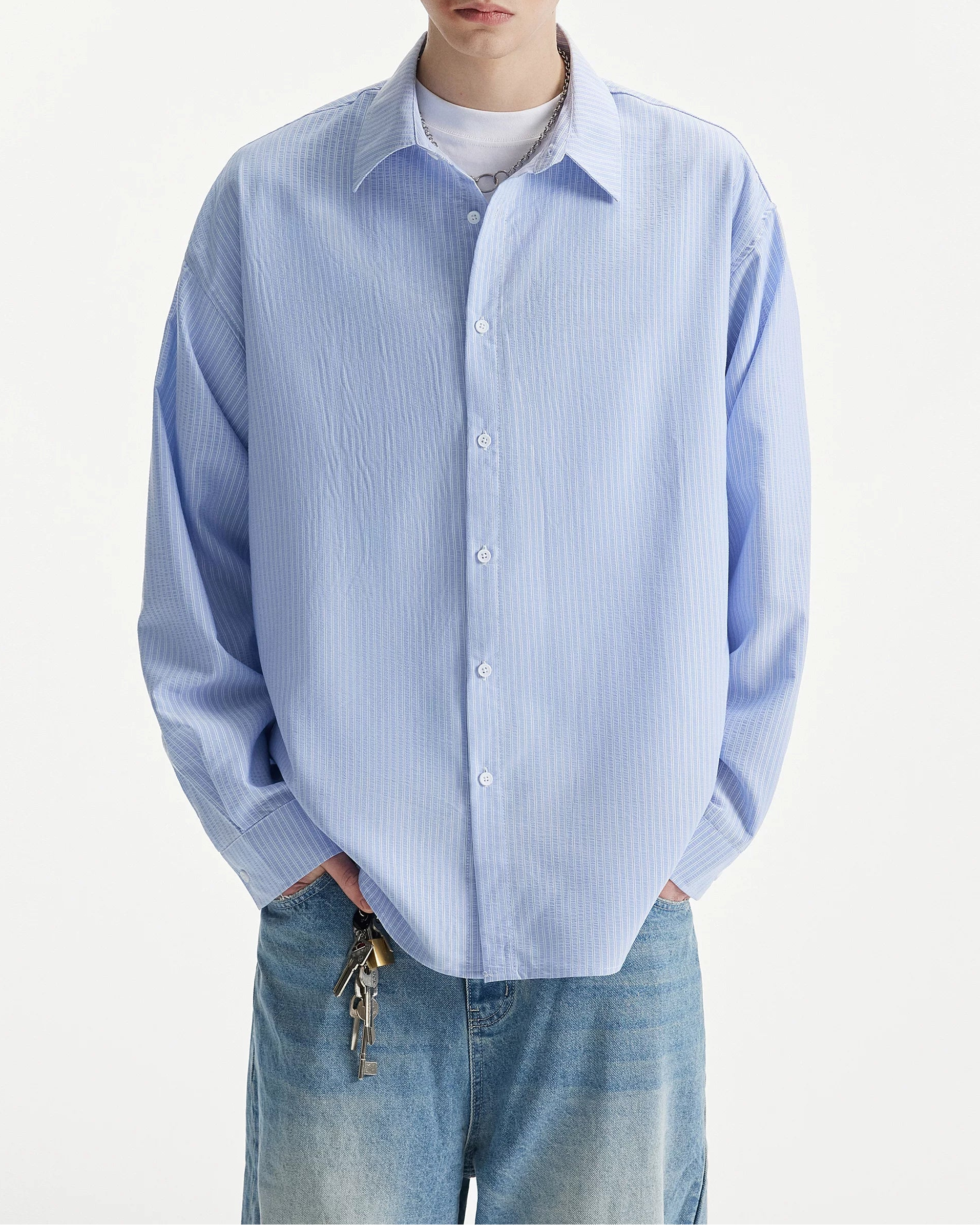 ミニマルストライプ ルーズシャツ