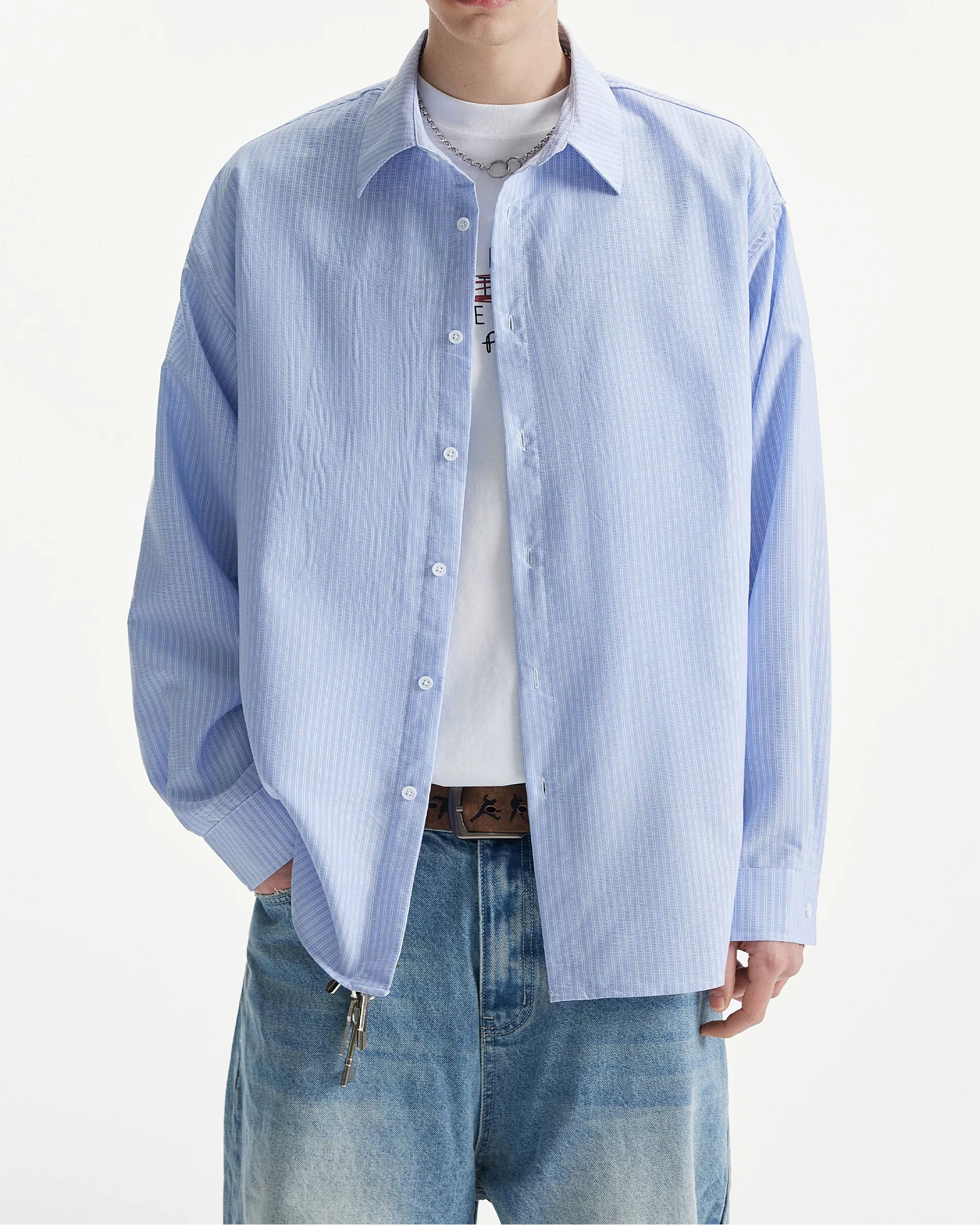 ミニマルストライプ ルーズシャツ