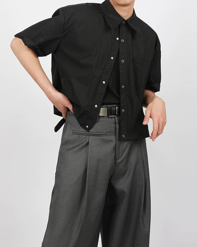 ストラクチャーショートカラーシャツ