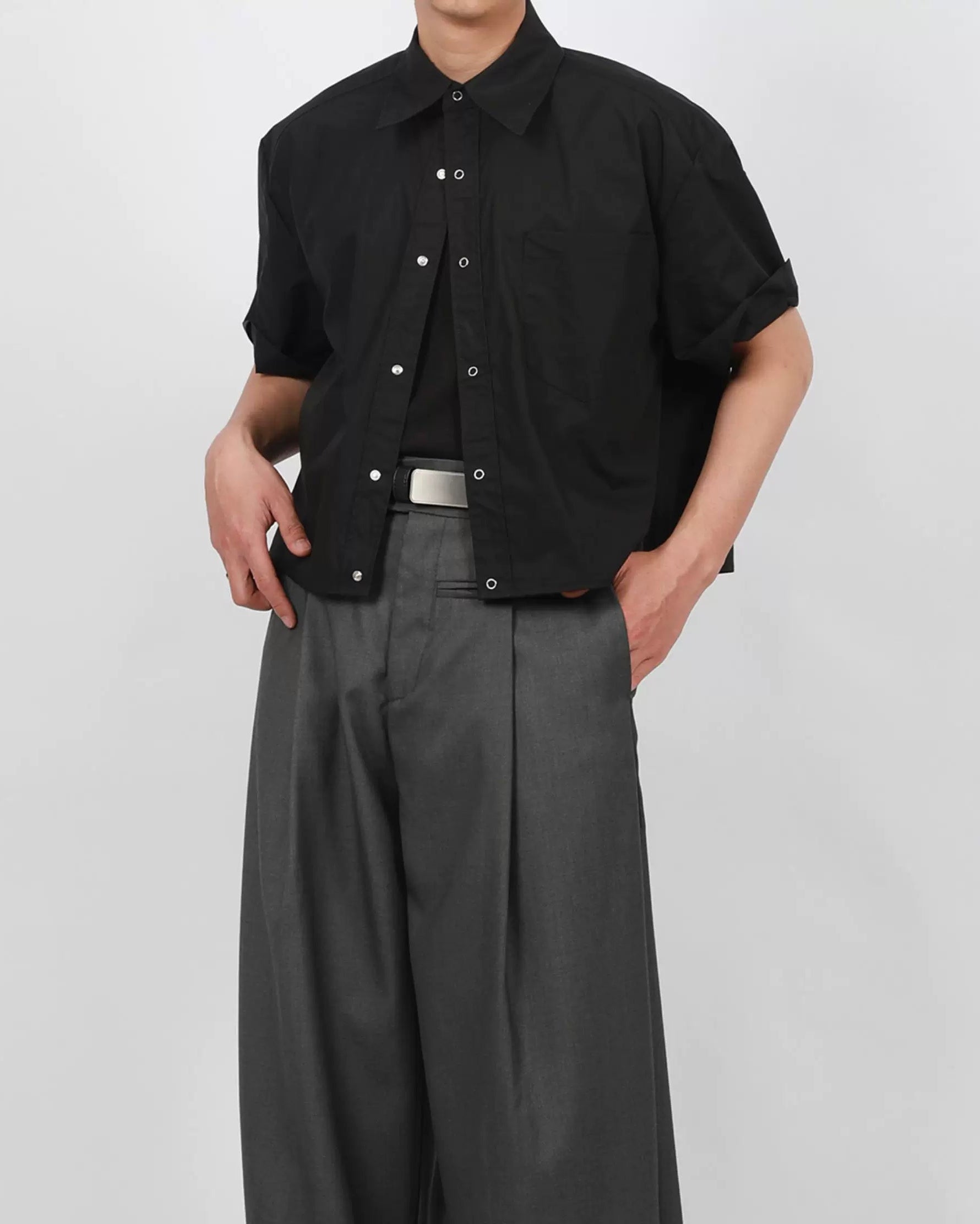 ストラクチャーショートカラーシャツ