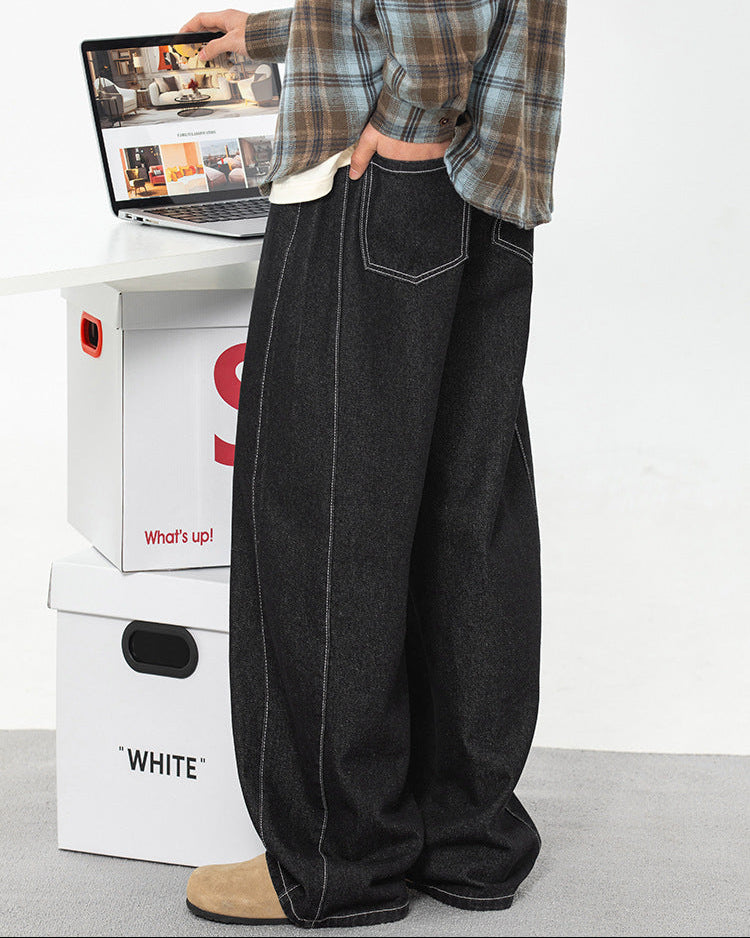 エフォートレスドレープワイドレッグデニム