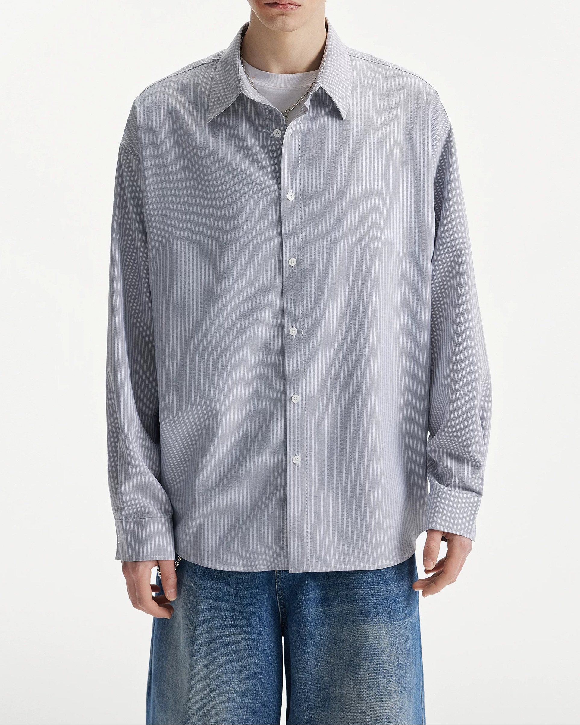 ミニマルストライプ ルーズシャツ