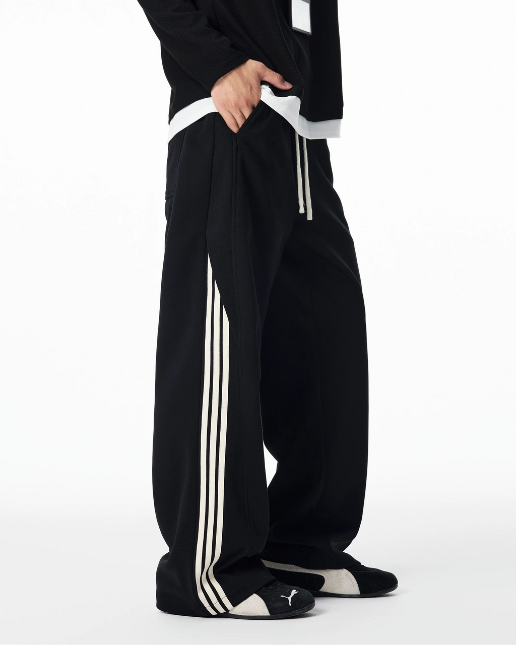 スリーストライプカジュアルスウェットパンツ