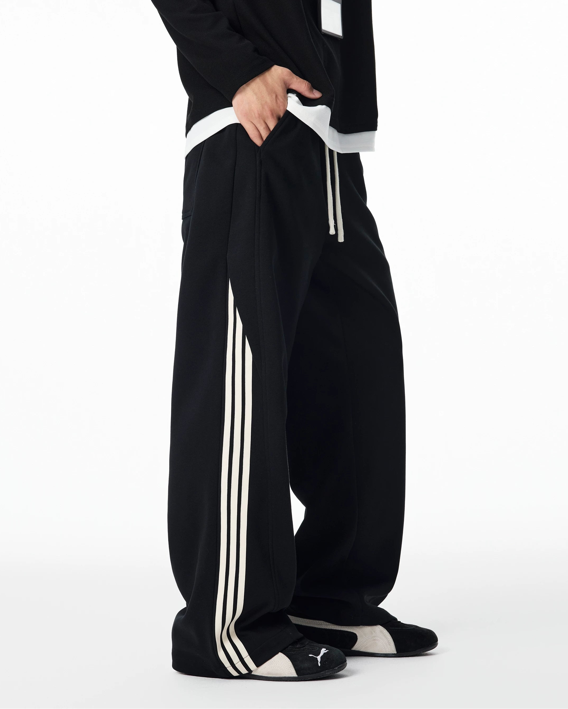 スリーストライプカジュアルスウェットパンツ