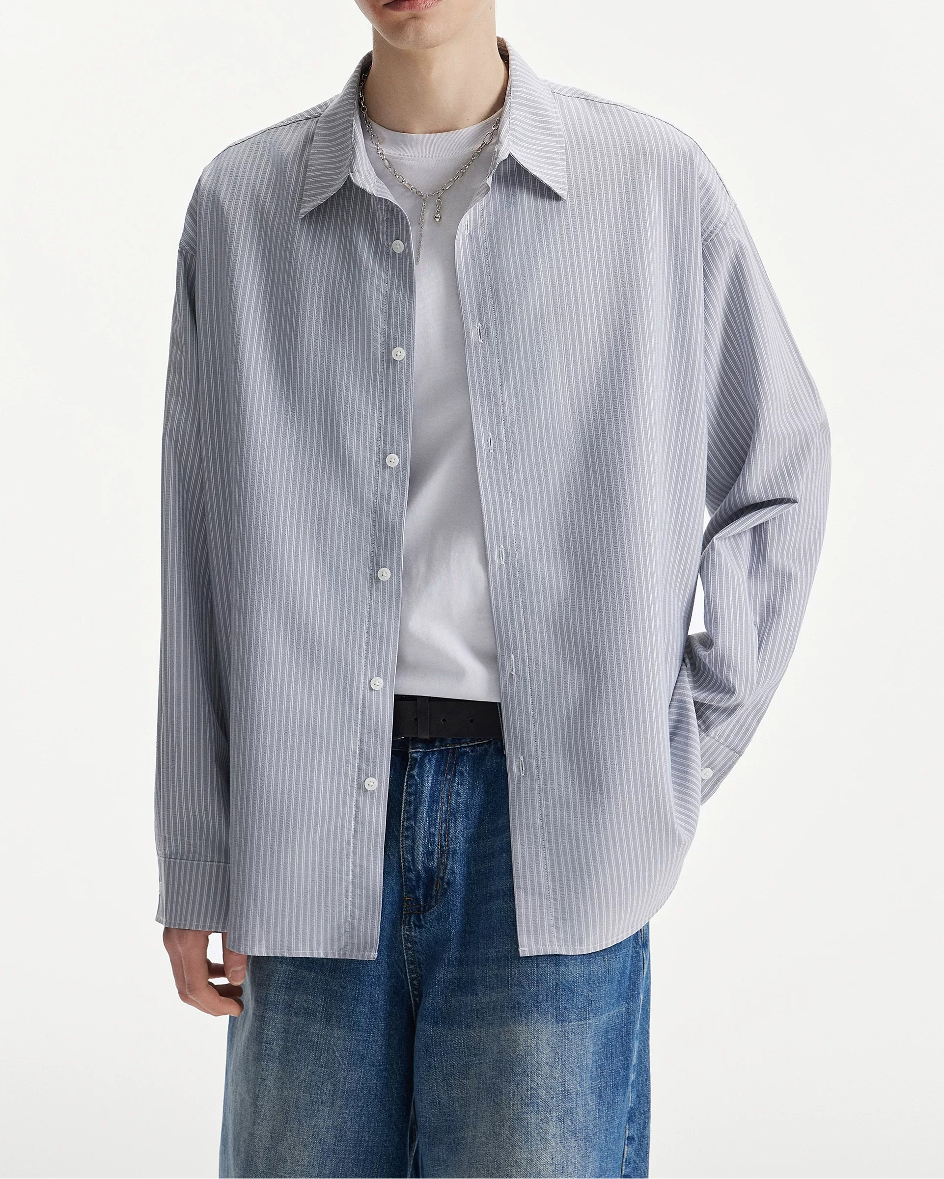 ミニマルストライプ ルーズシャツ